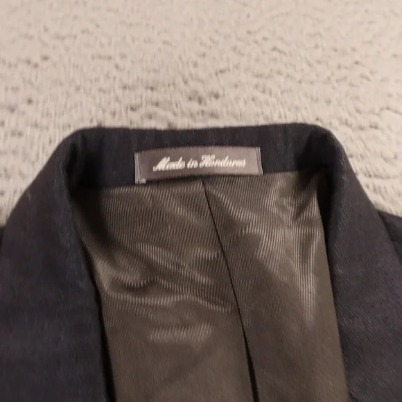 VTG Sharkskin Jacket M MT Gray Silk Wool Blazer Sport Coat Oscar de la Renta 40L